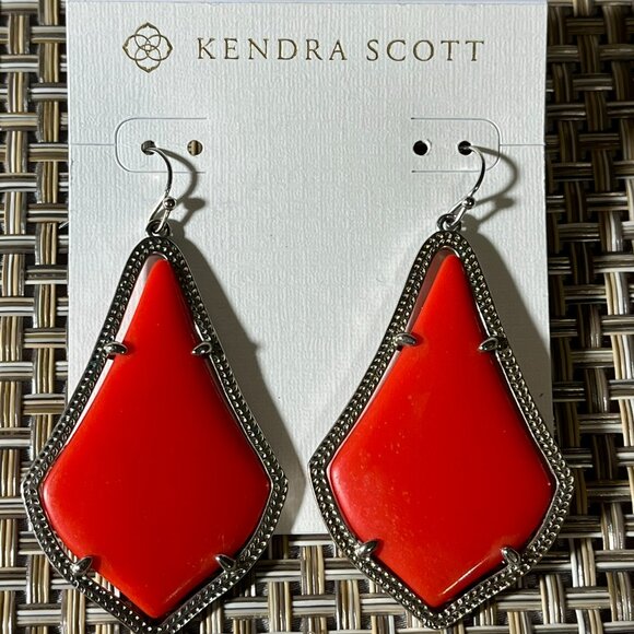 KENDRA SCOTT Alexandra Red & Silver Drop Earrings - Picture 5 of 7